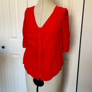 Red ¾ sleeve Anthropologie blouse